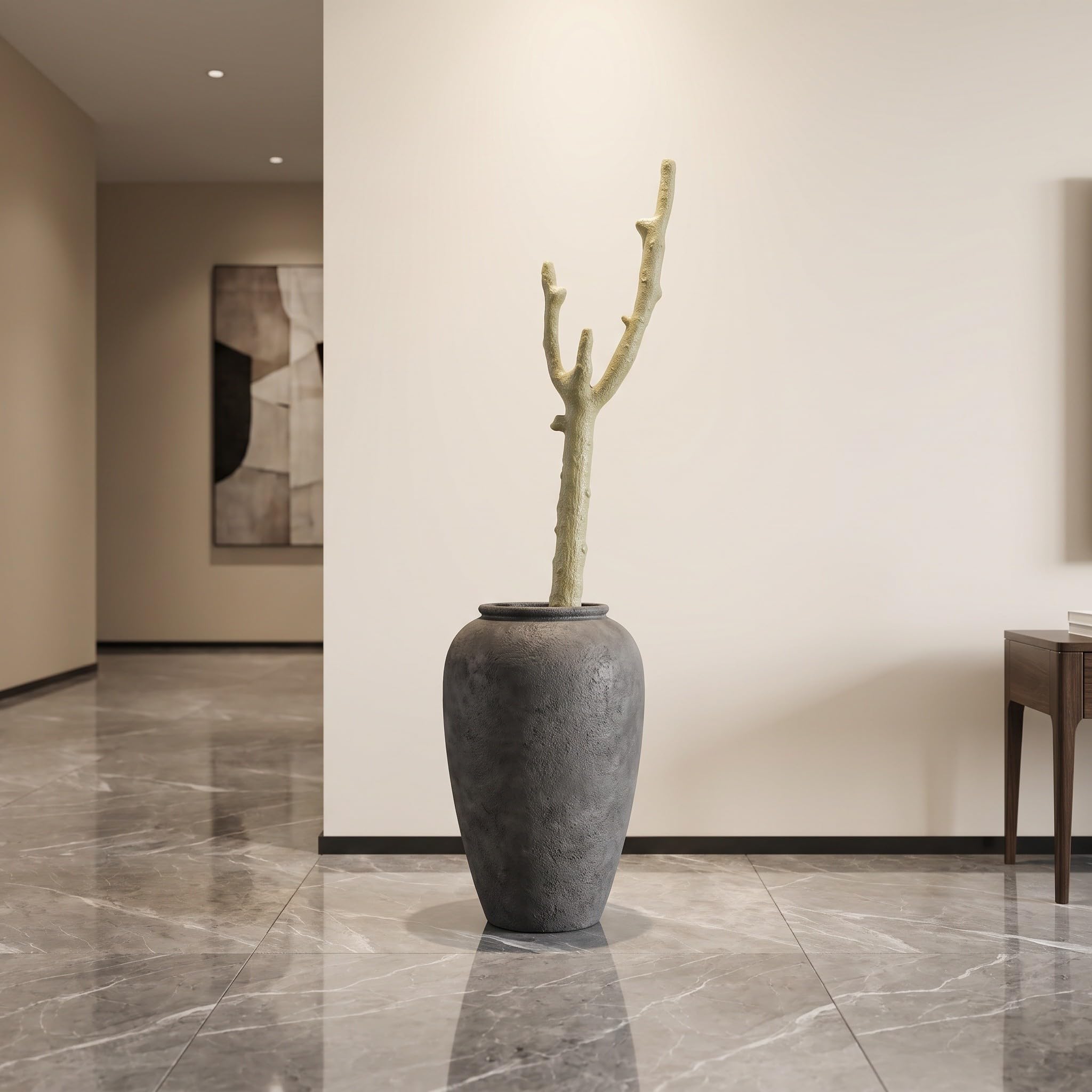 TEHAUX Rama Artificial sin Hojas de Plástico de 91cm Textura de Madera