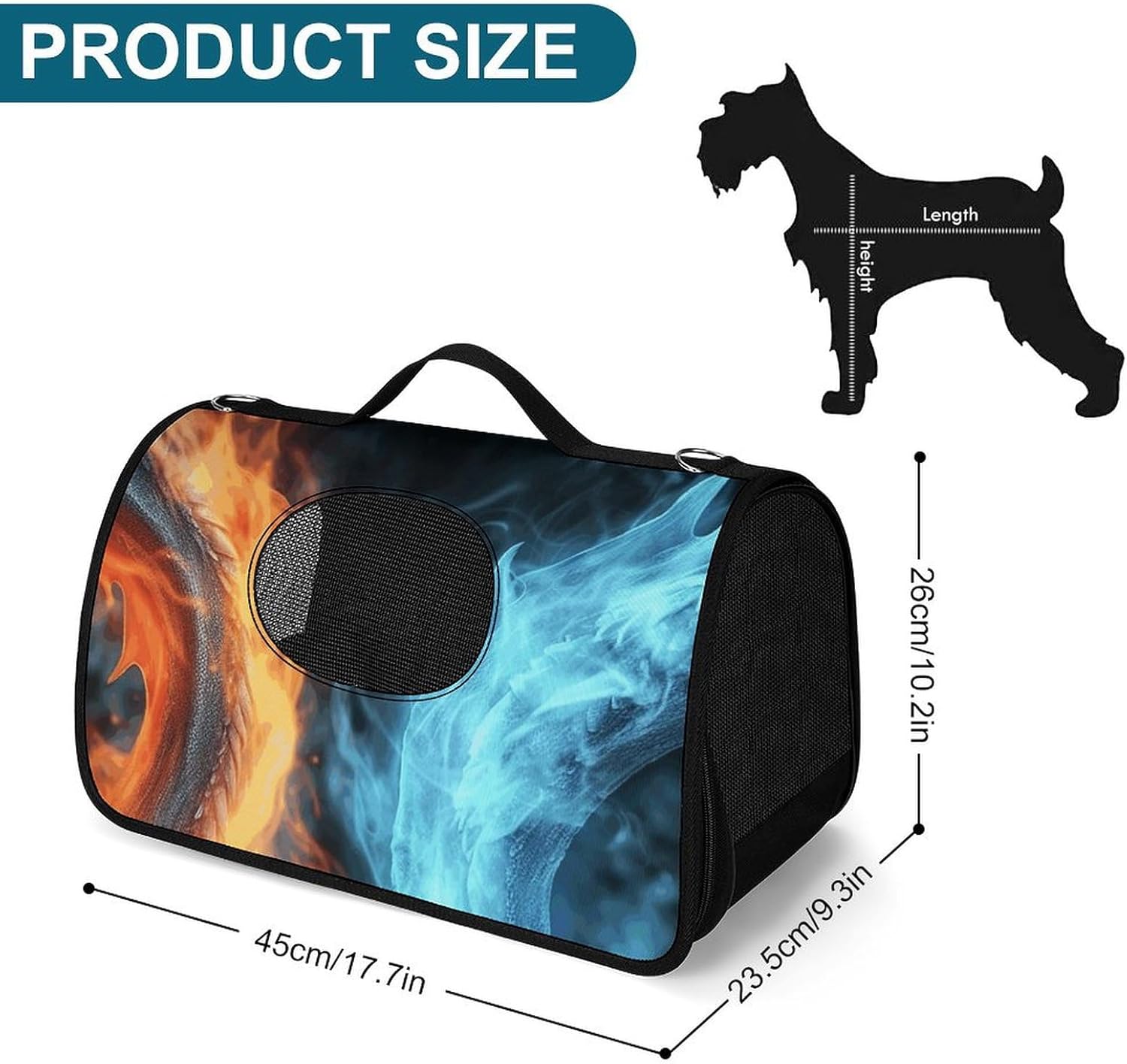 Pet Handbags, Ice and Fire Dragons Printed Pet Handbags,folding Pet Bags,new Pet Handbags,universal Pet Handbags, 45X26X23.5cm