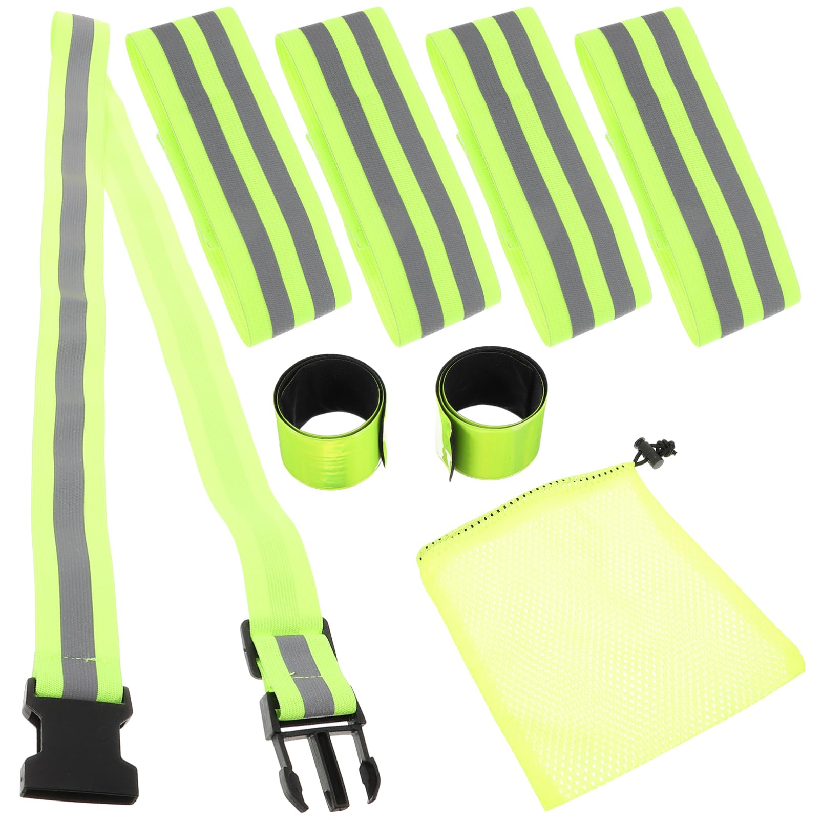 BESPORTBLE 3juegos Bandas Reflectantes Ajustables para Correr y Actividades Nocturnas Incluye Cinturón y Brazaletes Alta Visibilidad y Reutilizables para Ciclismo Senderismo y Maratones