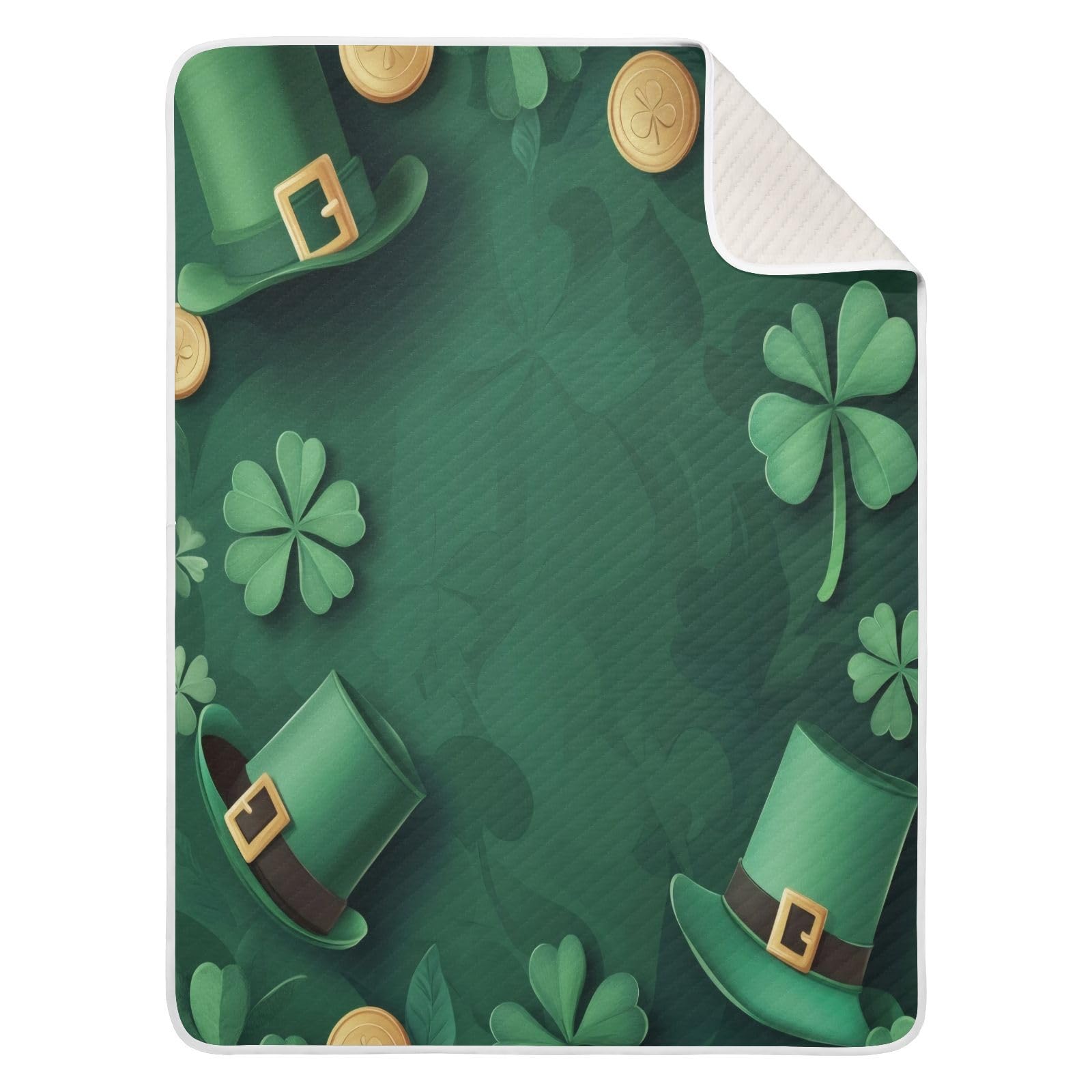 Burbuja St. Patrick's Hat Baby Blanket for Boys Girls, Nursery Soft Warm Swaddling Receiving Baby Blankets, 30x40 in Toddler Blanket