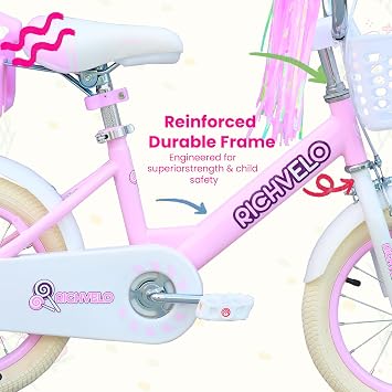 Kids Bike, Kids' Bicycle with Training Wheels | Kids' Bicycle with Training Wheels and Backet, Front V-Brake & Coaster Brake