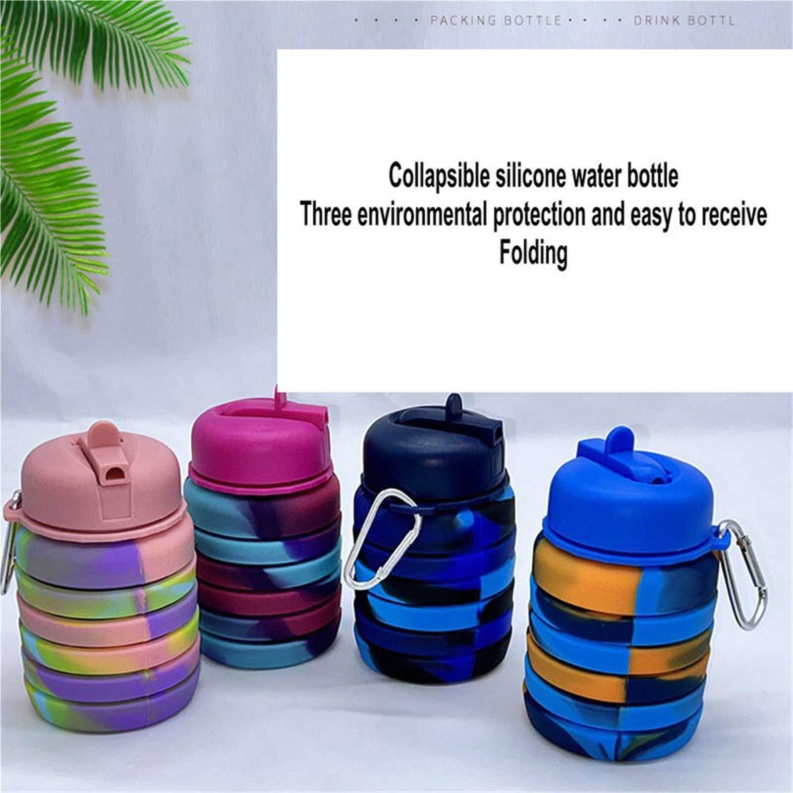 Gobelet pliable Gobelet en silicone Tasse d'eau pliante en Silicone, bouilloire Portable et créative for le cyclisme, sport l'extérieur(Green)