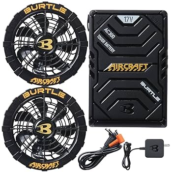 Amazon.co.jp: バートル BURTLE 黒ファン＋新型17V黒バッテリー