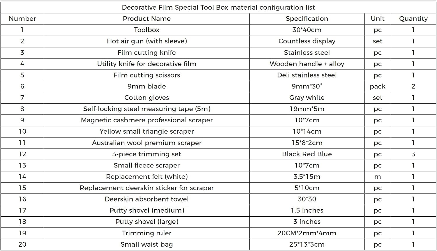 US Stock Car Wrap Installation Tools - 21 Tools All-in-One Decorative Film Special Tool Box Car Wrap Tool Kit Decorative Film Professional Film Sticking Tools Vinyl Wrap Tool Kit