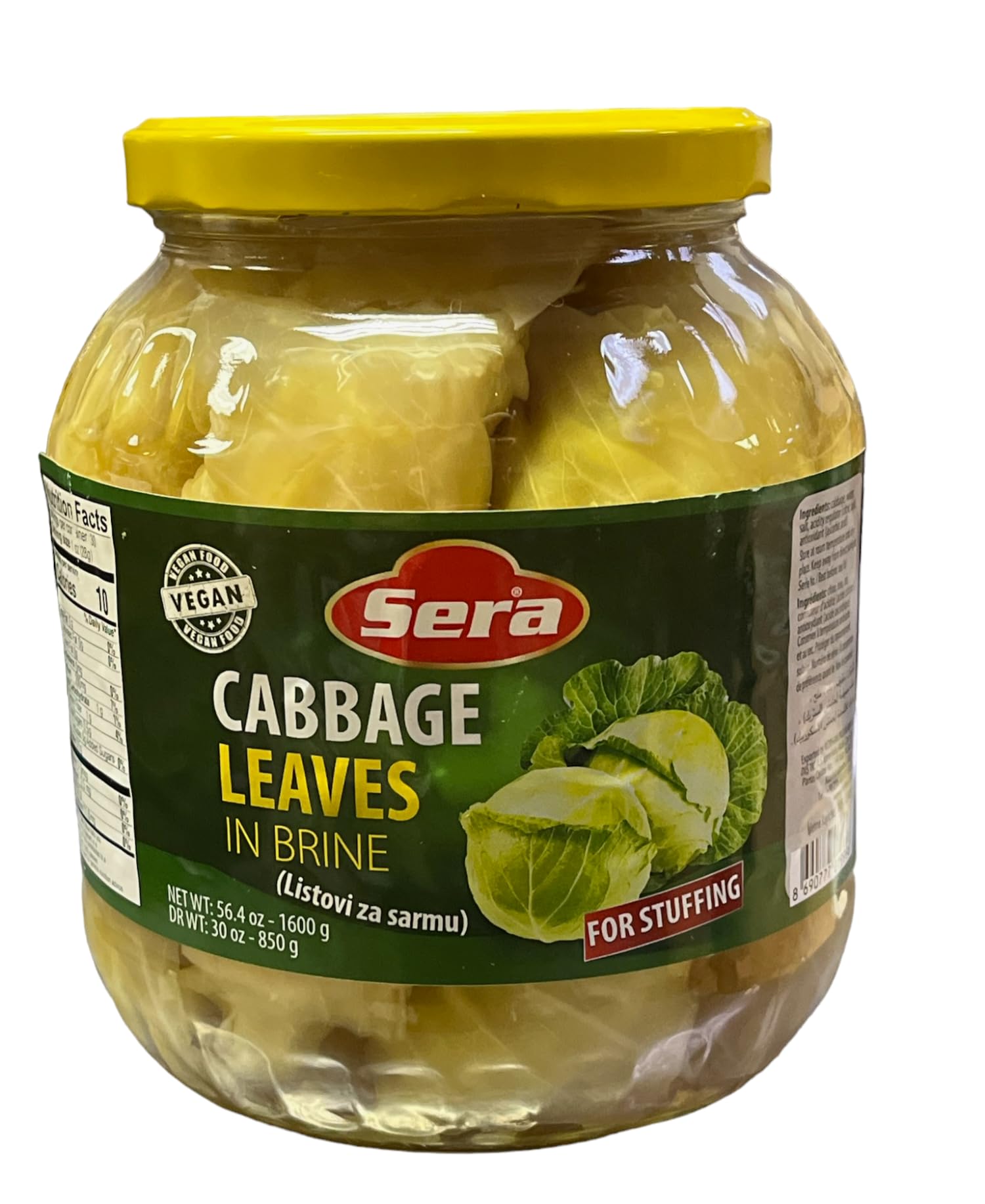 Sera cabbage leaves 1600 grams Jar.