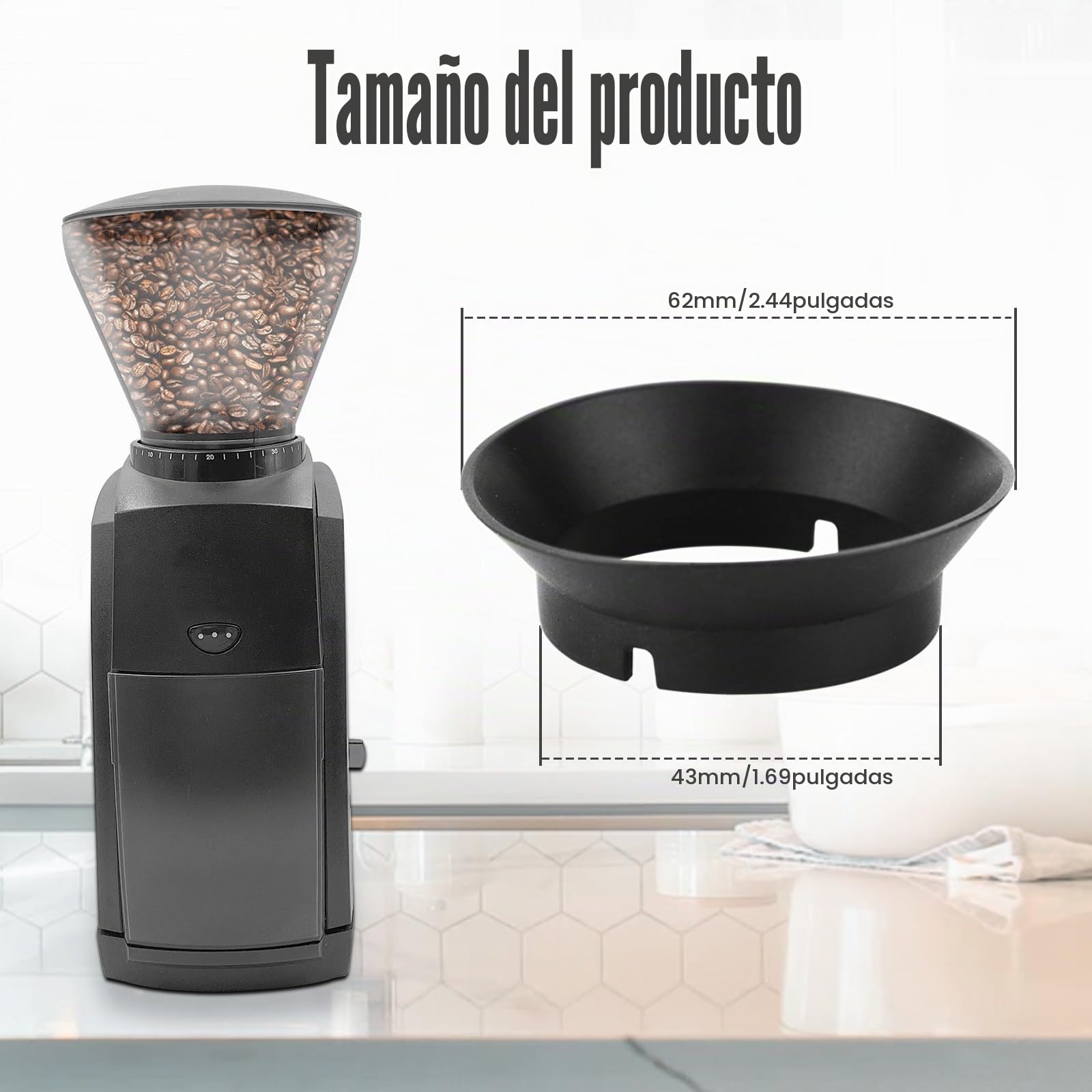 4uds Junta de Repuesto para Baratza Encore Molinillo, Silicona Junta de Molinillo de Café Anillo para Baratza Virtuoso Molinillo de Café y Molinillo de Café Eléctrico de Rebaba Cónica (Negro)