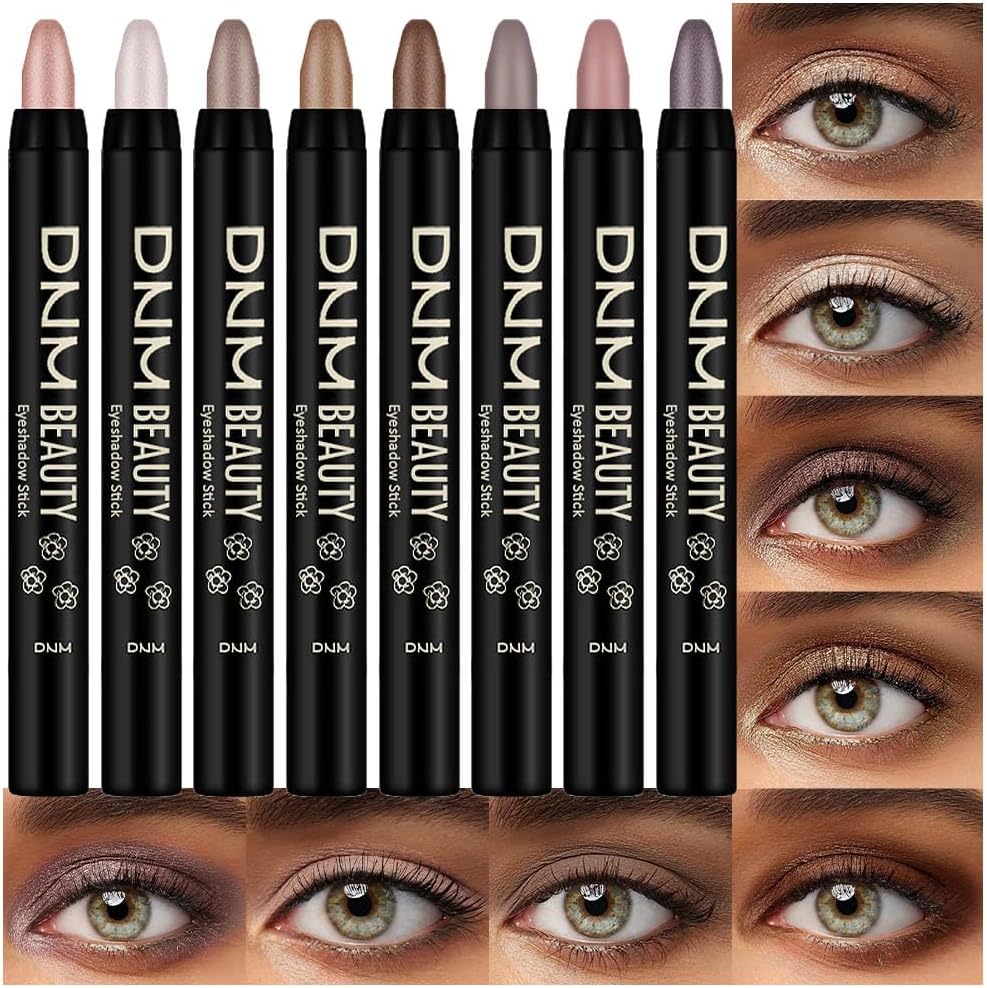 Kaely 8Pcs Cream Eyeshadow Stick Set for Eyes,Champagne Pearl Taupe Bronze Co...