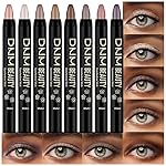 Kaely 8Pcs Cream Eyeshadow Stick Set, Champagne Pearl Taupe Bronze Cocoa Stone Putty Smoky Amethyst, Matte Shimmer Eyeliner Pencil Eye Shadow Sticks Palette Makeup for Older Women, Cruelty-Free 03