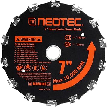NEO-TEC Brush Cutter Blade 7 x 14T Circular Saw Blade with 1" Arbor for Trimming and Clearing Thick Weeds, Grass, and Small Trees