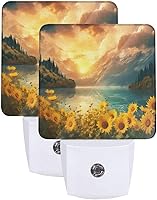 Vista 21 de Juego de 2 lámparas LED de noche enchufables de verano con sensor automático, estrellas de mar de emergencia, luces nocturnas de playa, juego de 2