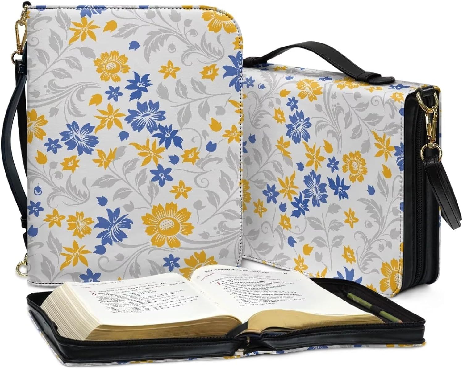 Personalized Bible Cover Case Church Book Cover with Strap,Carrying Book Case Crossbody Bag Bible Protective
