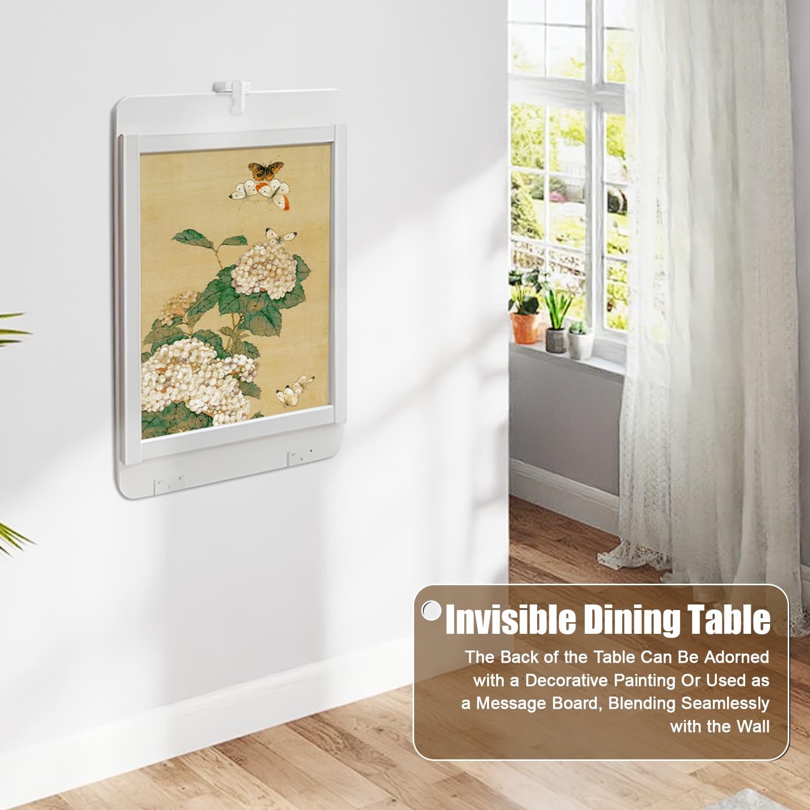 Tavolo Pieghevole a Muro Cucina 90×60cm Semplice Tavolo Da Parete Salvaspazio Tavolo Da Cucina Balcone Bianco Tavolo Da Pranzo
