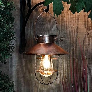 Outdoor Solar Hanging Lanterns Vintage Garden Solar Light wi
