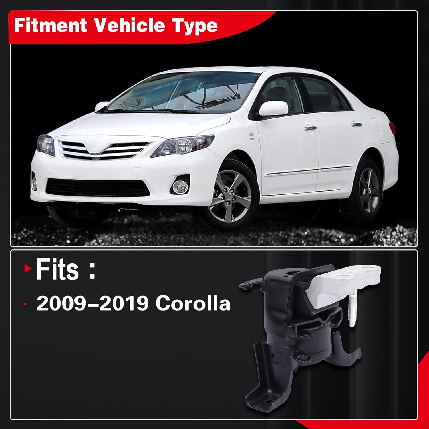 Engine Motor Mount Kit Compatible with 2009-2019 Corolla 1.8L Auto Transmission Repklace OE A42024 123050T170 123050T171 1pcs