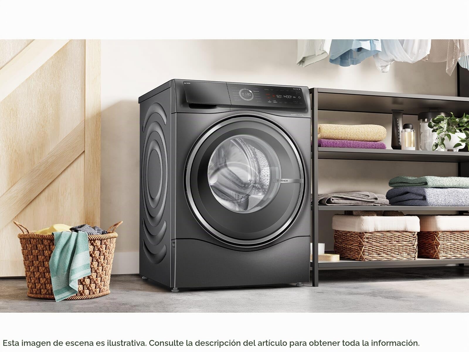 Bosch WNC254AS0 Serie 8 - Secador de lavado inteligente, 10,5 kg de lavado y 6 kg de secado, 1400 rpm, dosificación inteligente de detergente i-dos, elimina 16 tipos de manchas, IronAssist con función
