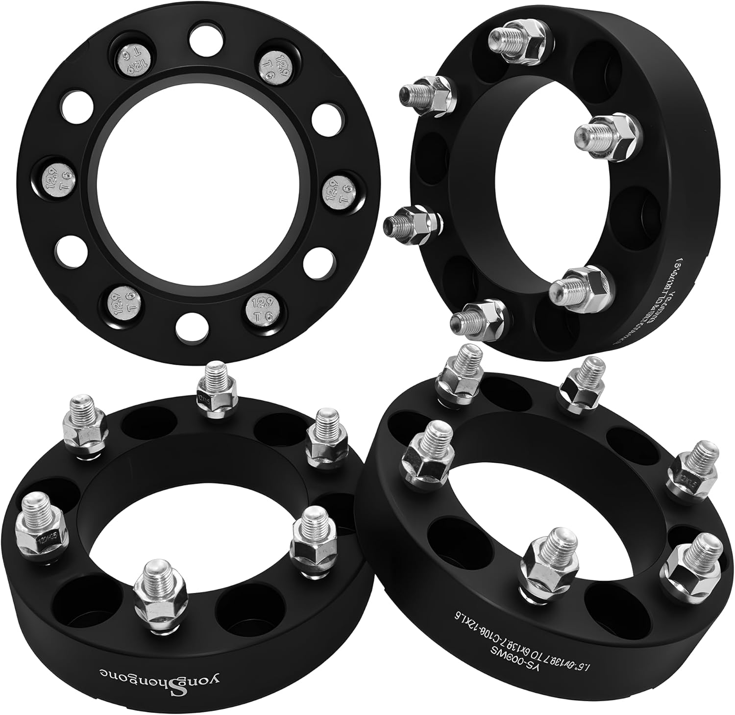 1.5" 6x5.5 (6x139.7) Hubcentric Wheel Spacers - 108mm Bore & M12x1.5 Studs - Forged for Toyota Tacoma (1995-2003), 4Runner (1989-2023), Tundra, FJ Cruiser, Sequoia, GX460, GX470, 4PCS