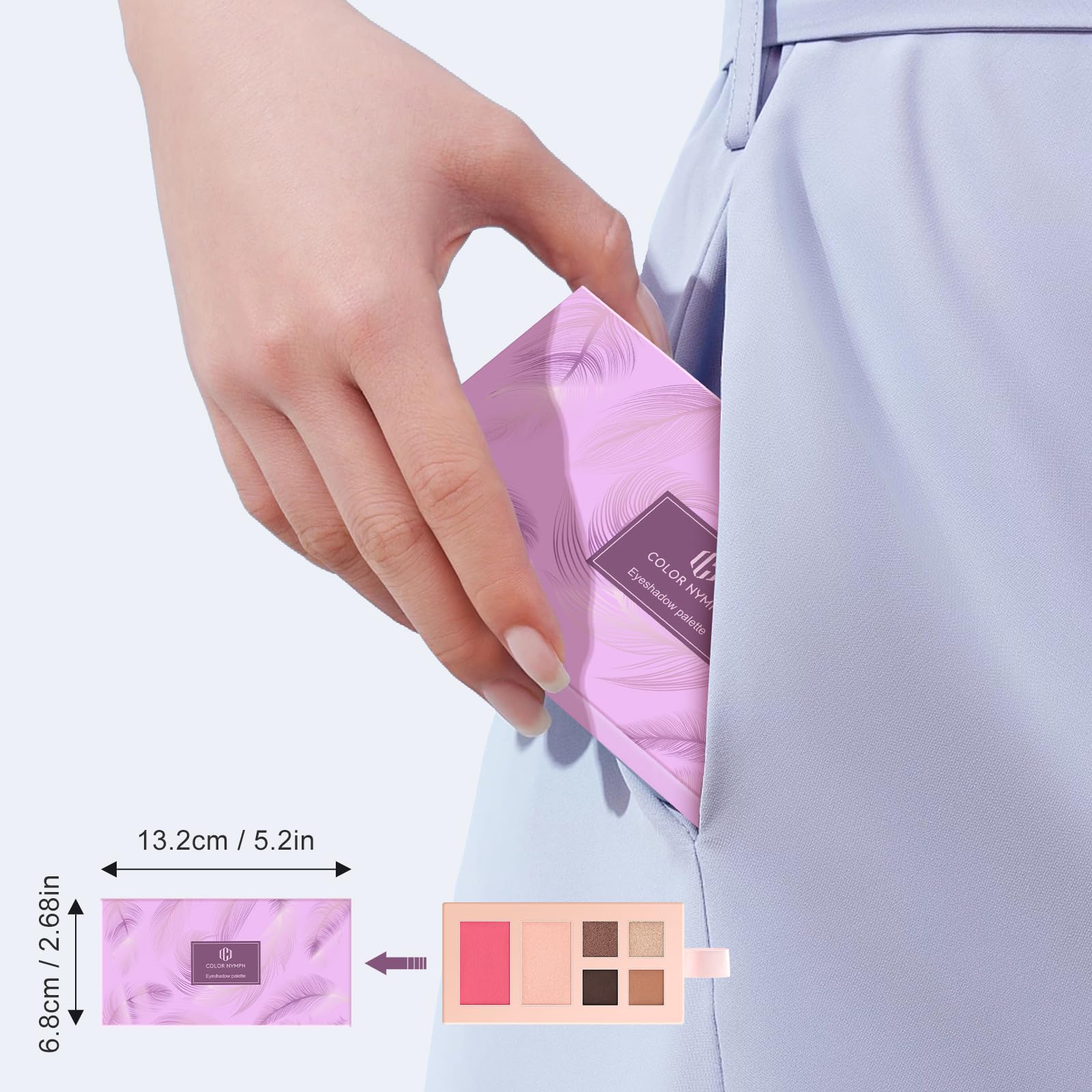 Color Nymph Kit completo de maquillaje, colores de moda 2025, libre de crueldad, perfecto para uso diario, festival, fiesta y aspecto profesional, con almacenamiento de joyas desmontable, regalo ideal