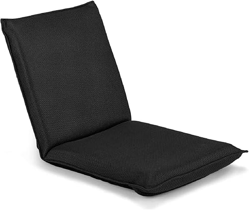 S AFSTAR Silla de suelo ajustable, tumbona reclinable acolchada con 6 posiciones cómodo soporte de respaldo y acolchado grueso, silla para juegos de