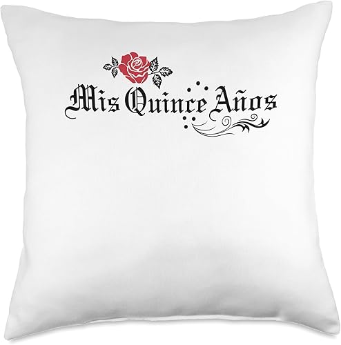 15 Birthday Quinceanera Gifts Sweet 15 Mexican Birthday Party Quinceanera Mis Quince Años - Almohada de 18 x 18 pulgadas, multicolor