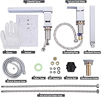 Vista 7 de Grifo de llenado de bañera romana en cascada, relleno de bañera de montaje en cubierta con boquilla giratoria de 360°, grifo de bañera de baño de 3