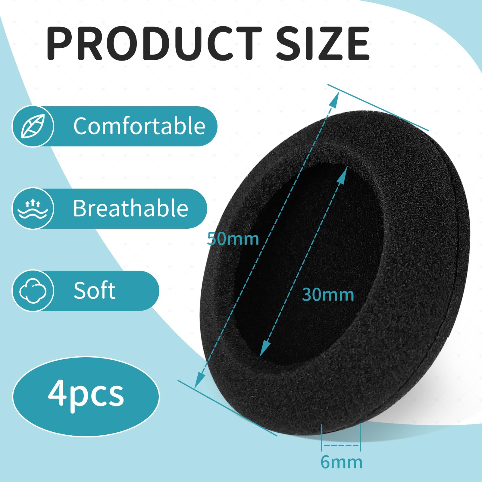 Services Coussinets Rechange Casque Lot De 4 Coussinets De Rechange Pour Casques Logitech H330, H340, H390, H600, H609, H760,Confort,Isolation Acoustique Et Installation Facile