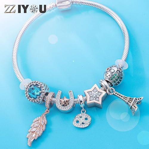 Miniatura 4 de 12 dijes del signo del zodiaco para pulseras de dijes Colgantes de constelaciónhoróscopo de plata de ley 925