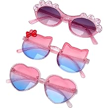 hoyuwak 3Pairs Kids Sunglasses Girls Sunglasses Multiple Shaped Glasses for Toddler Girls Age 3-12 Outdoor Sport Beach Holiday Eyewear UV400 Protection
