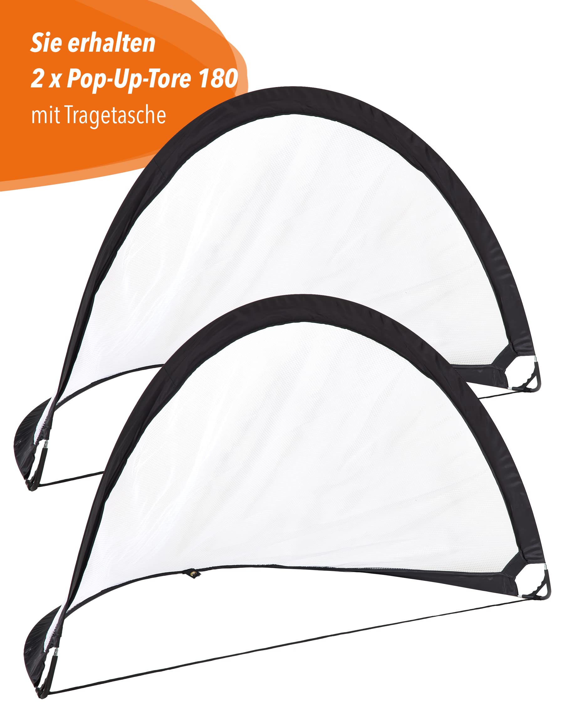 Fußballtore 2er-Set Pop-Up-Tore 180 x 90 cm faltbar mit Tragetasche