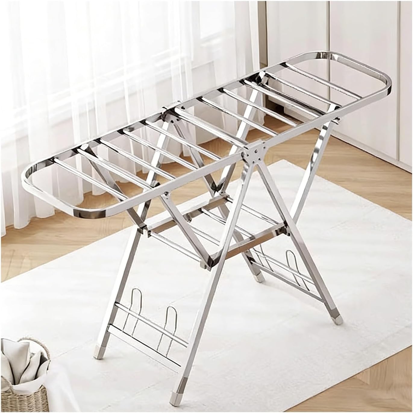 Foldable Space-Saving Clothes Rack Floor-Standing Clothes Rack Tripod,Clothes Drying Rack Tripod Portable Foldable Space Saving Laundry Drying Rack，Foldable Laundry Drying Rack with Winged D