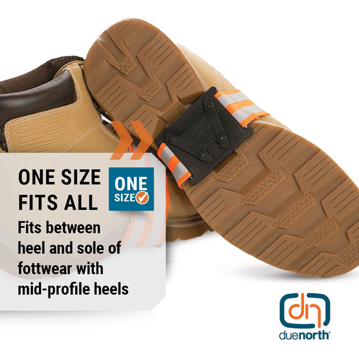 Due North Mid-Sole Ice Cleats - Winter Traction for Snow - Rotatable for Indoor/Outdoors, Driving, Or Walking (1 Pair)