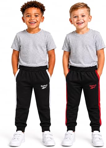 Reebok Toddler Boys Athletic Joggers 2 Pack Soft Fleece Sweatpants