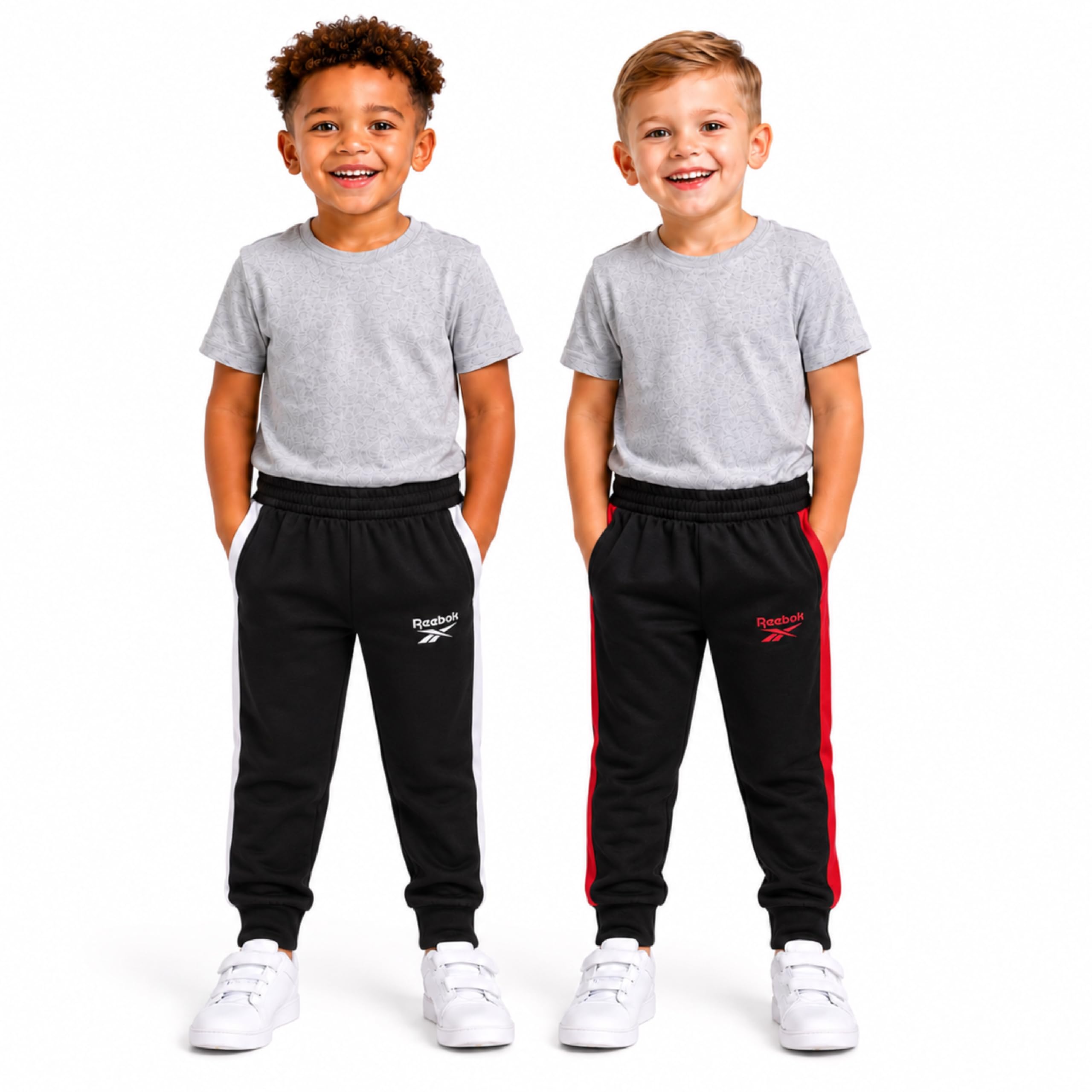 Reebok Set tuta da ragazzo – 2 pezzi Athletic Tricot foderato in pile giacca con zip e pantaloni della tuta per bambini e ragazzi