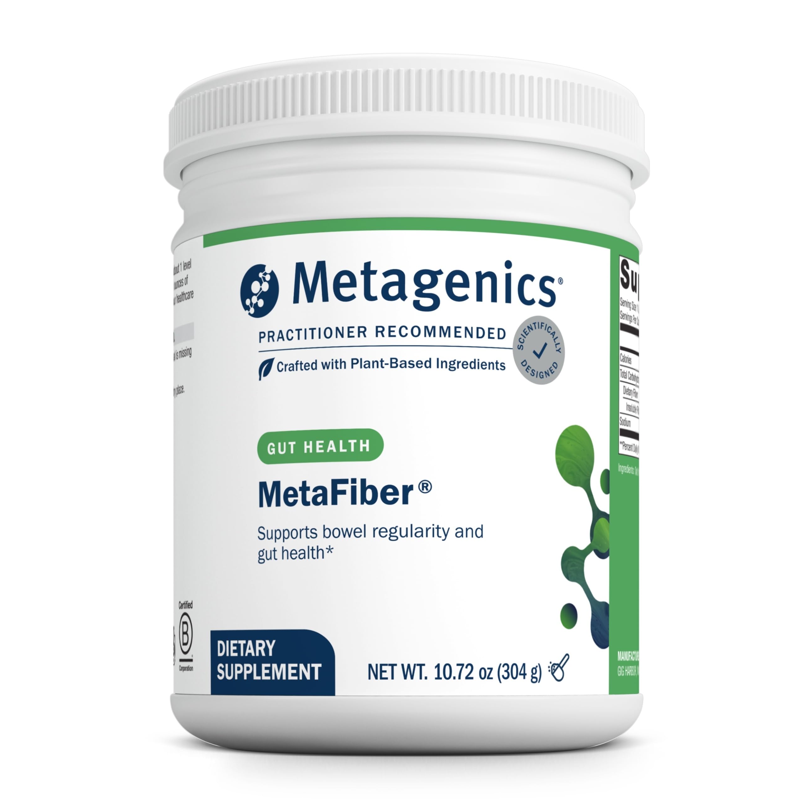 Metagenics MetaFiber Fiber Supplement Powder, 6 g Fiber, 10.72 oz