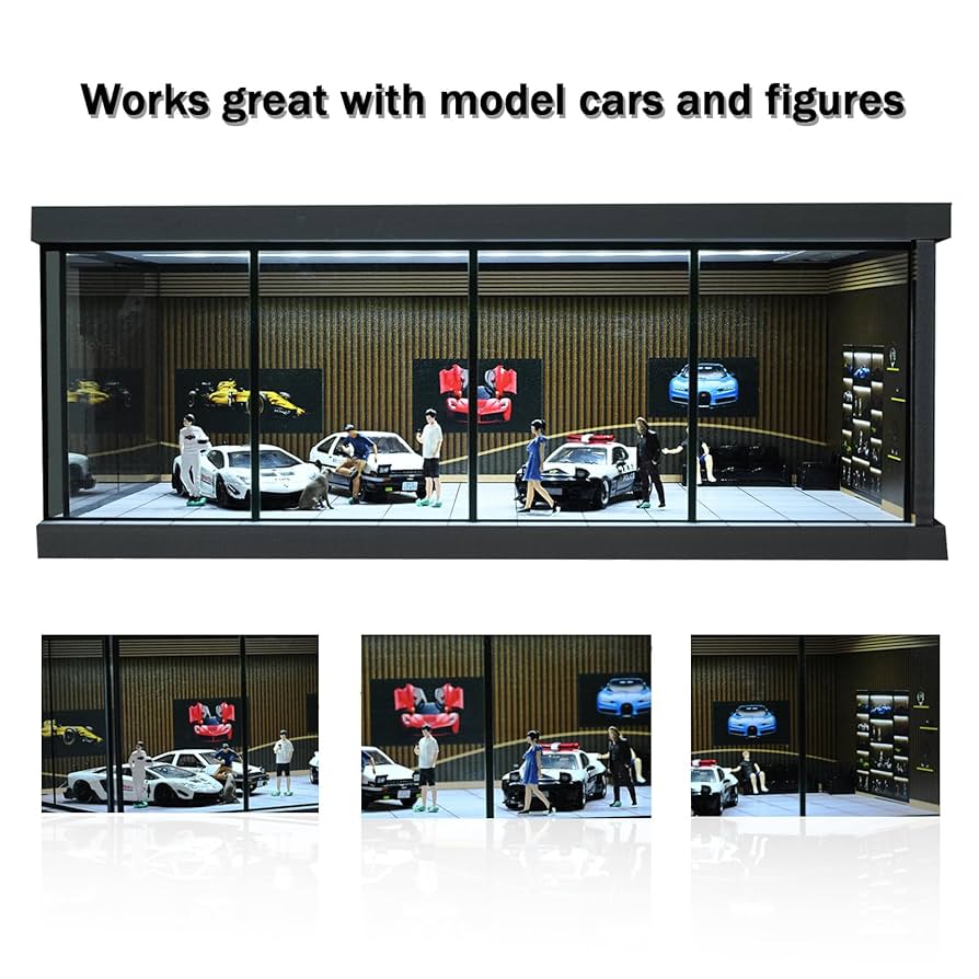 Amazon.co.jp: 1/64 ジオラマ カーガレージ LED照明 シティ