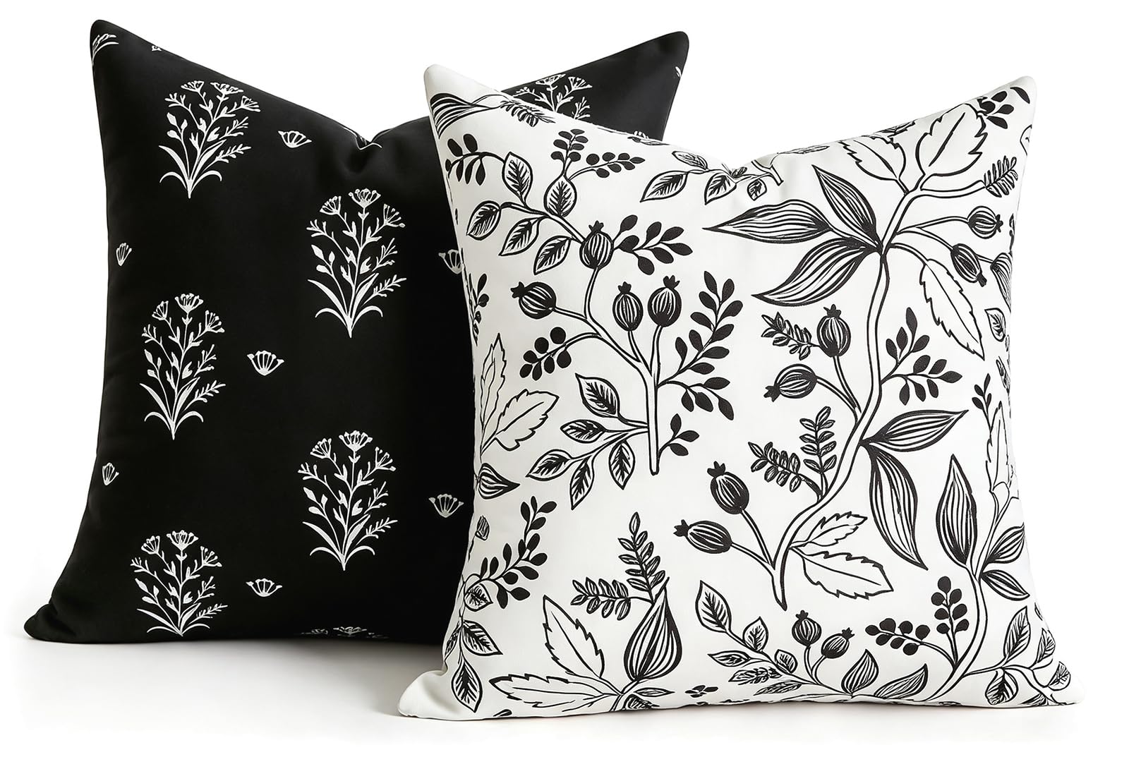 Cushion Cover 45 x 45 cm, Decorative Boho Decorative Cushion Covers, Botanical Prints, Double-Sided Couch Cushion, Super Soft, Farmhouse Cushion Covers, Decorative Modern Square for Sofa, Living Room