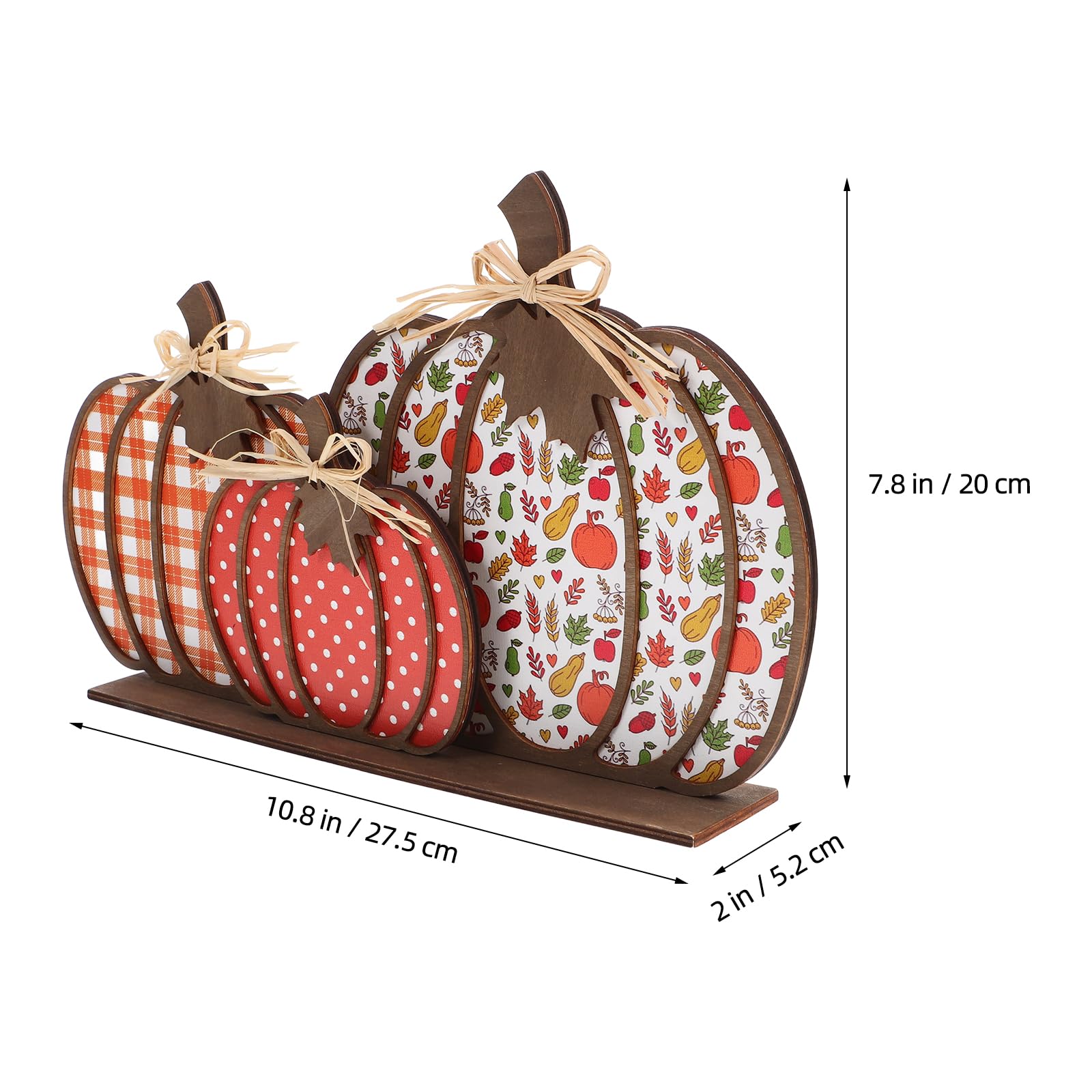 LUOZZY Artificial Pumpkin Prop Wooden Pumpkin Tabletop Decoration for Thanksgiving Fall Harvest Halloween Home Decorations