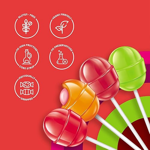 Miniatura 4 de Colombina Bon Bon Bum - Paletas con centro de chicle, paquete surtido de paletas envueltas individualmente, sabor Lulo, fresa, fresa intensa y