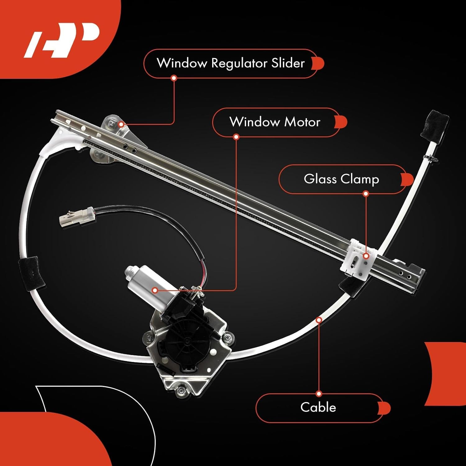 A-Premium Front Left Driver Side Power Window Regulator with Motor Replacement for Ford E-150 2003-2014, E-250 Econoline 1992-2002, E-350 E-450 E-550 Super Duty Front Left