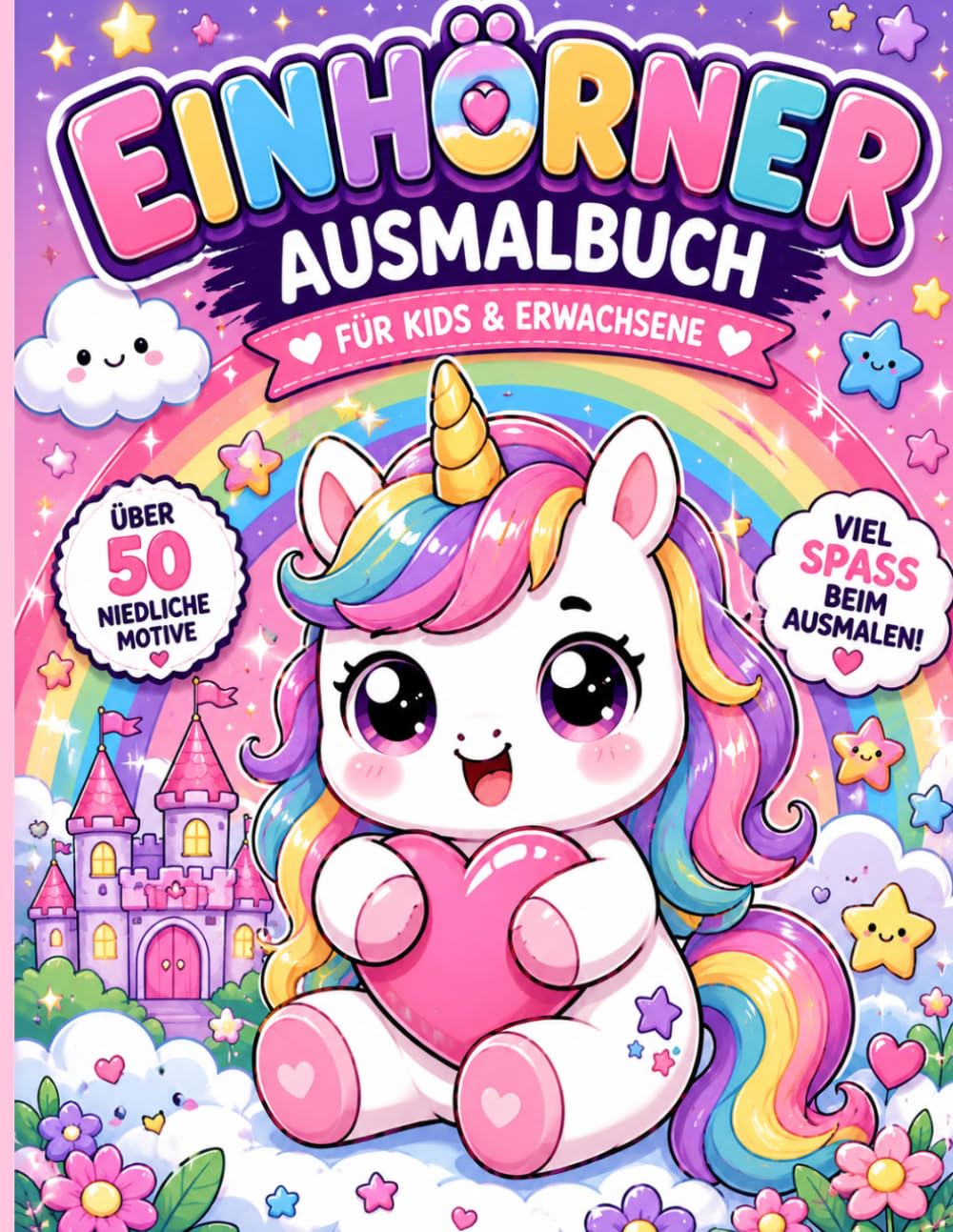 Magisches Einhorn Ausmalbuch: Kawaii Einhorn Ausmalbuch Für Kinder & Erwachsene