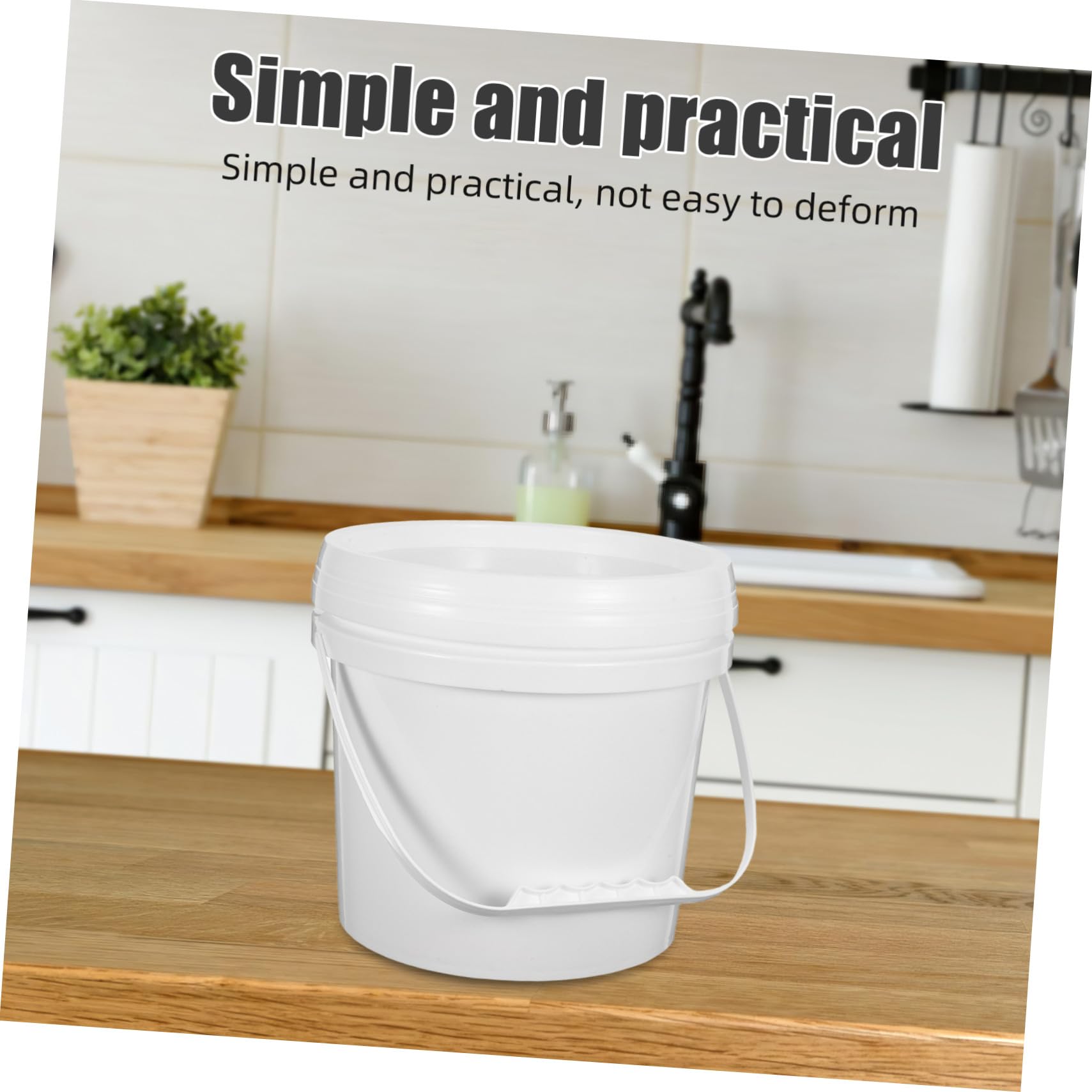 Alipis 4 piezas Contenedor Redondo para Helado con Tapa y Asa Cubo Plástico Reutilizable para Almacenamiento de Alimentos Leche Sopa y Harina Paquete de Unidades Minimalista Fácil