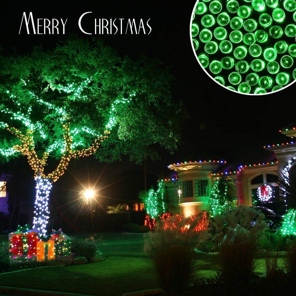 Impermeabile stringa solare luci, 32M 300LED luce da fata solare all'aperto, albero di Natale e giardino decorazione per giardino, recinzione e patio (verde)