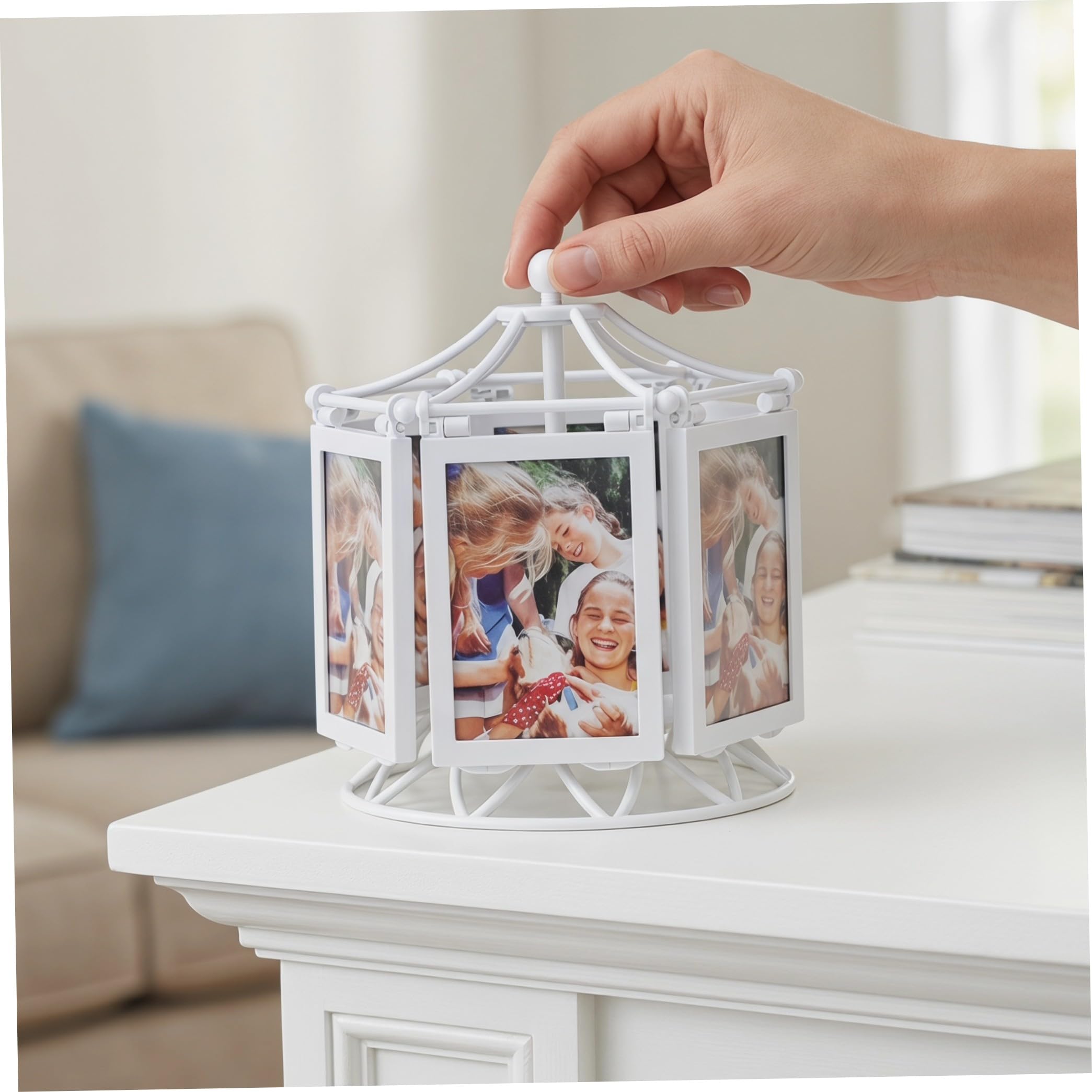 Rotierender Bilderrahmen Drehung Tischdeko Für Fotos Getrocknete Blumen Und Pflanzen Geschenk Für Hochzeit Geburtstag Und Weihnachten Stilvolle Wohnaccessoires Zur Verschönerung Ih