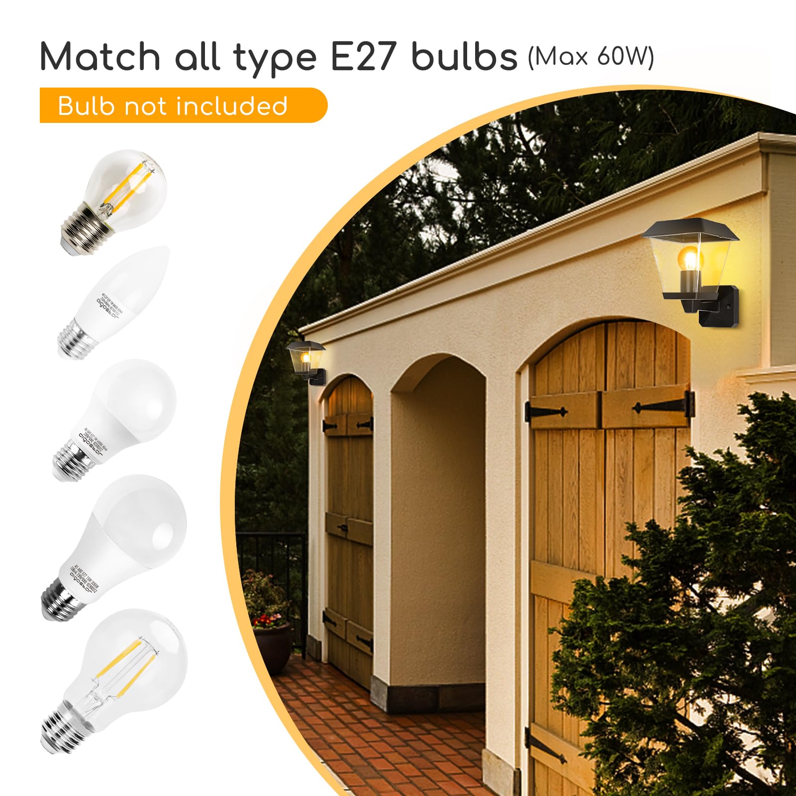 Applique Da Esterno IP44 E27 - Stile Retrò Per Balconi E Corridoi - Foto 8