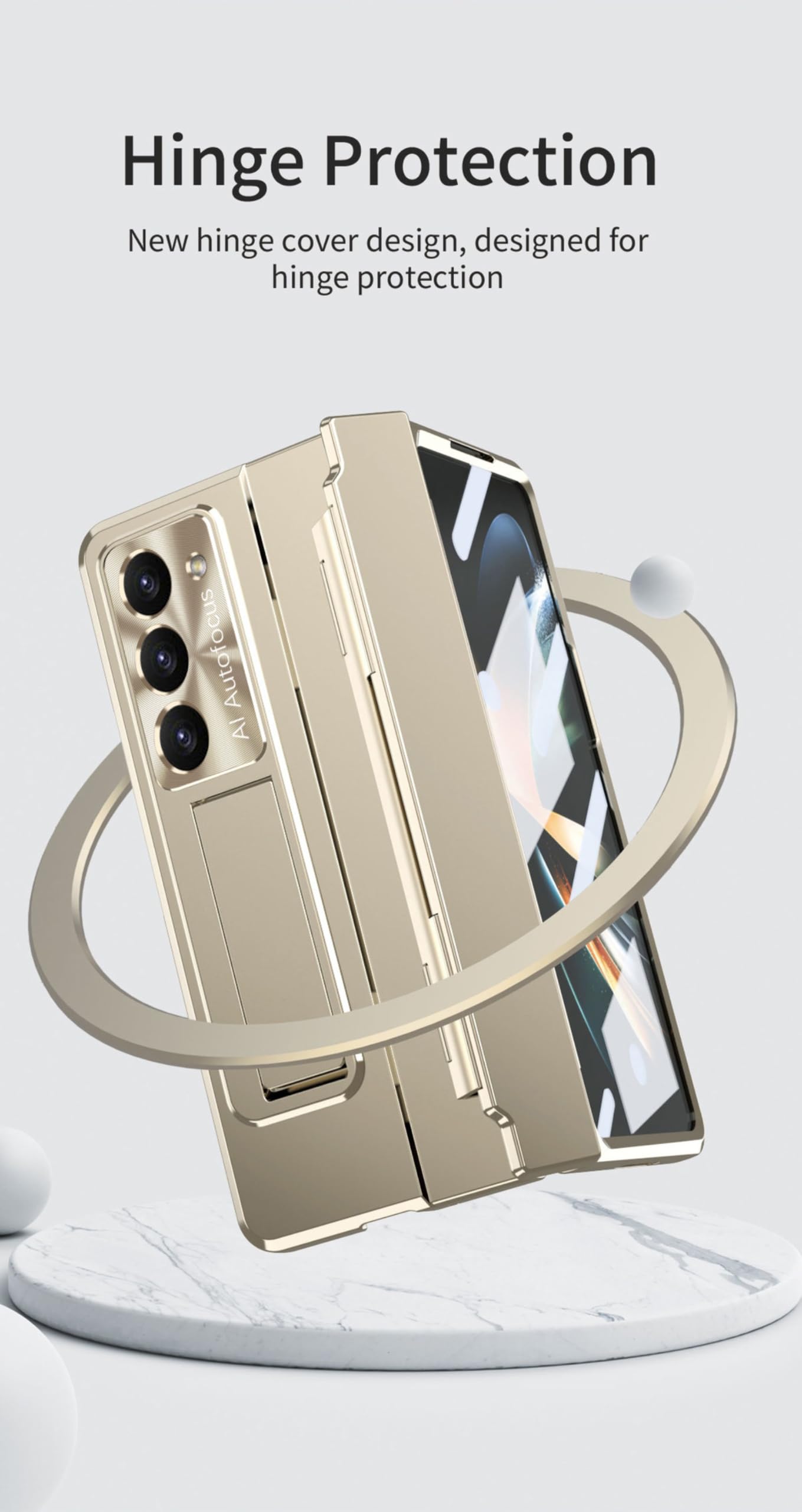 custodia protettiva cerniera per Samsung Galaxy Z Fold 8 Ultra | sentirsi bene, con pellicola del telefono, protezione dell'obiettivo, con slot per penna (senza penna)