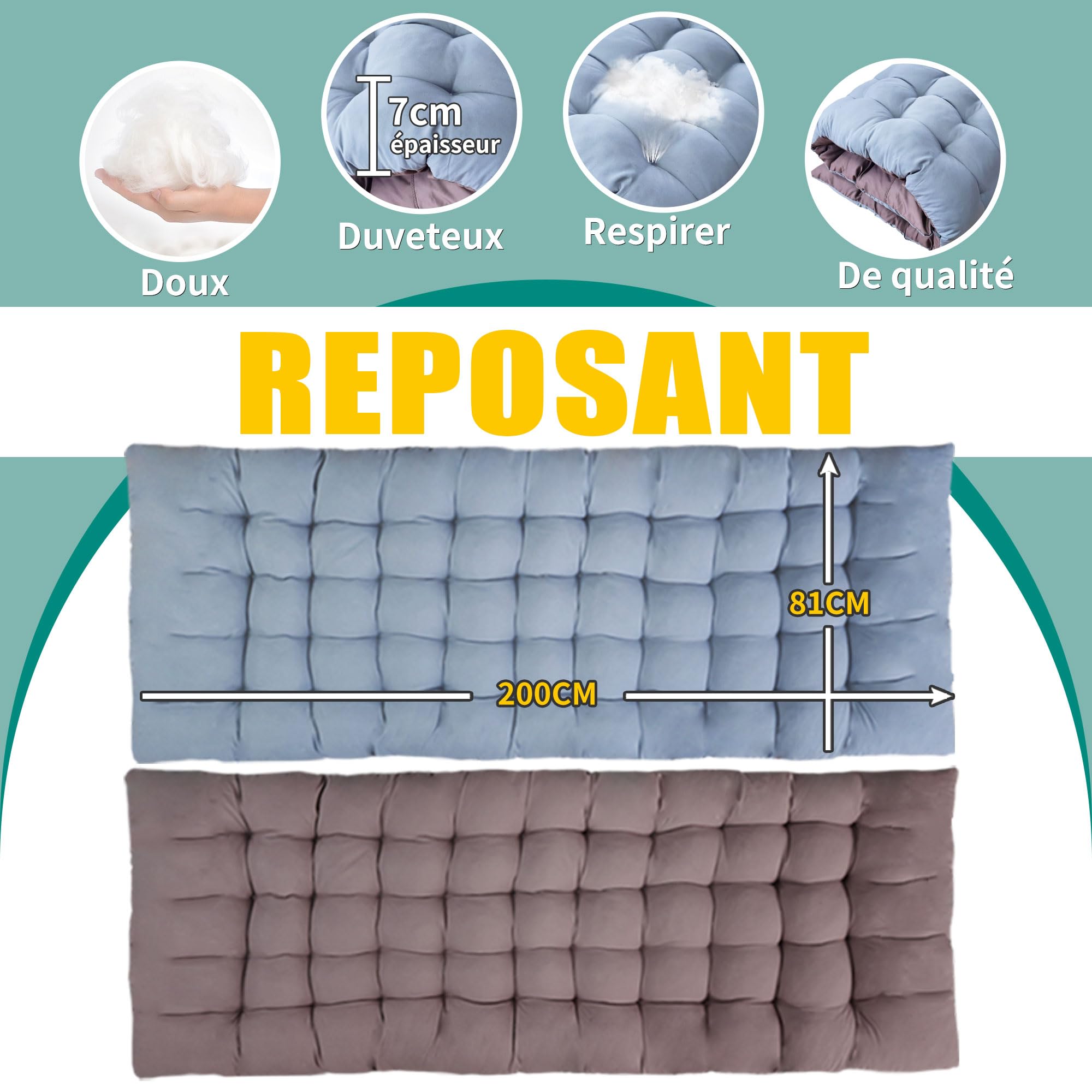 Lit de Camp Pliable XXL Extra Large 81 cm avec Matelas, pour Adultes, capacité de Charge 250 kg, avec Poche latérale, Chaise de Camping Portable, extérieur, Voyage, Jardin, intérieur