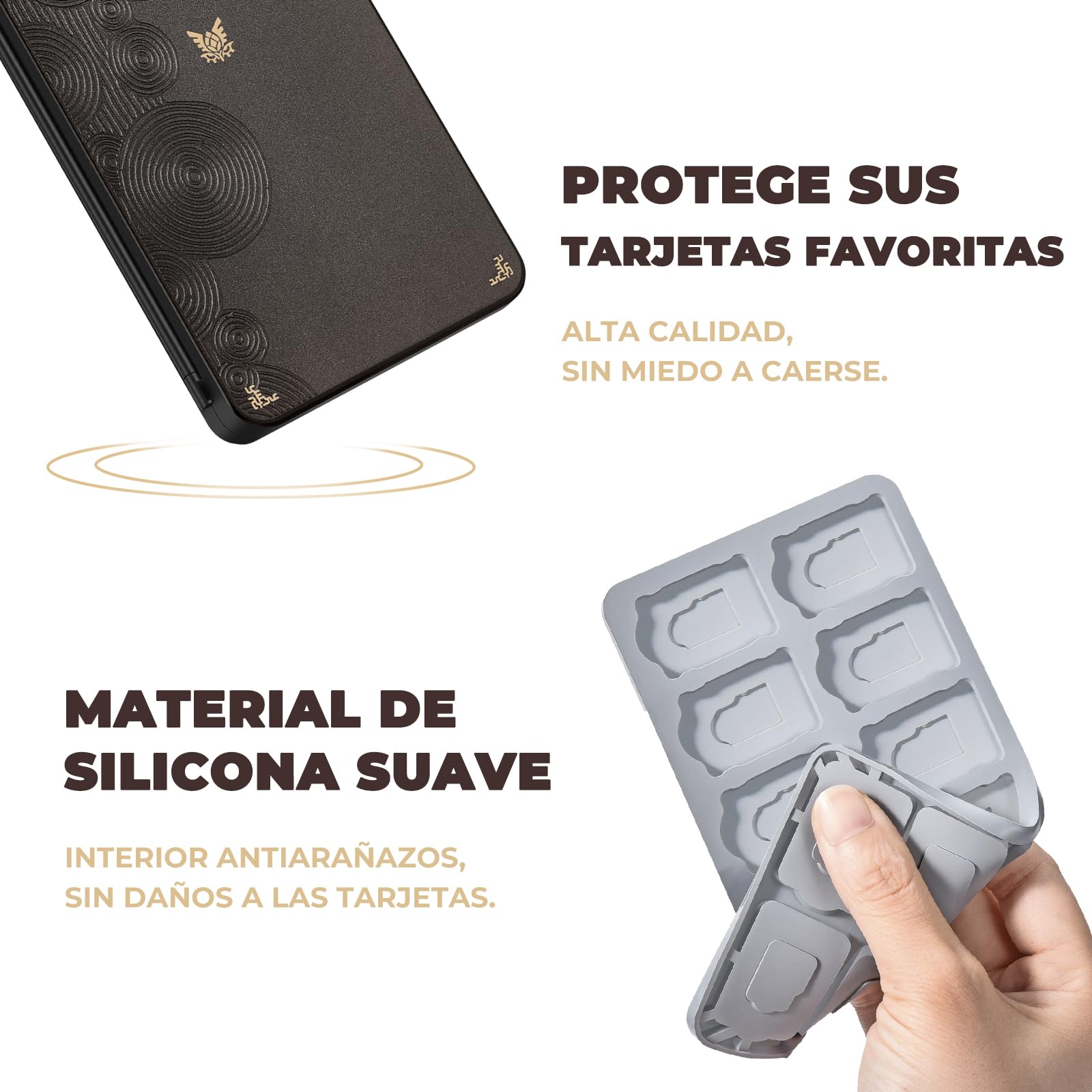 Estuche Compatible con Nintendo Switch 2 para 24 Tarjetas de Juego y 24 Micro SD, Funda Portátil Marrón Negro