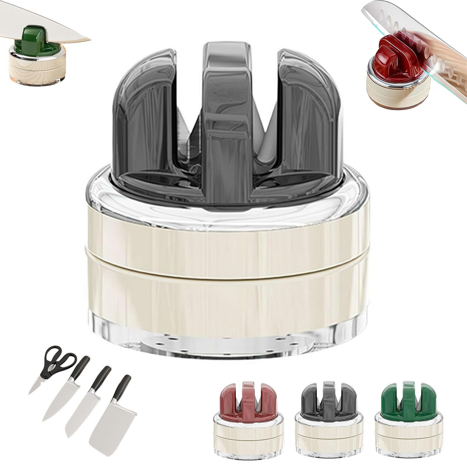 Kitchen Knife Sharpener with Suction Base for Hands Free Pocket Knife Easy to Use Sharpening Tool Multi-Angle Pocket