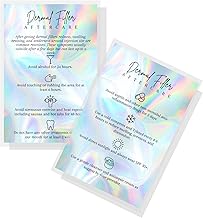 Boutique Marketing LLC Dermal Filler Aftercare Card | 30 Pack | 4x6inch inch Post Card Size | Medical Spa Business Cards for Filler Aftercare Instructions | Faux Holographic Design