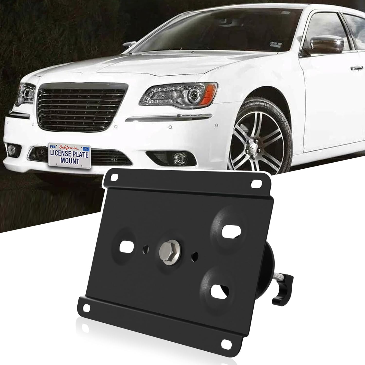 No Drill Front License Frame Compatible with Chrysler 2015-up 300 LCI/Facelift Anti-Theft License Plate Grille Mount Holder Car Tag Covers Rust-Proof, Rattle-Proof Car Accessories