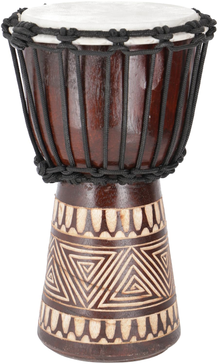 Guru-Shop Tamburo di Legno (djembe) con Intagli di Varie Dimensioni, Dimensione: 35 cm, Drum Sonaglio-didgeridoo
